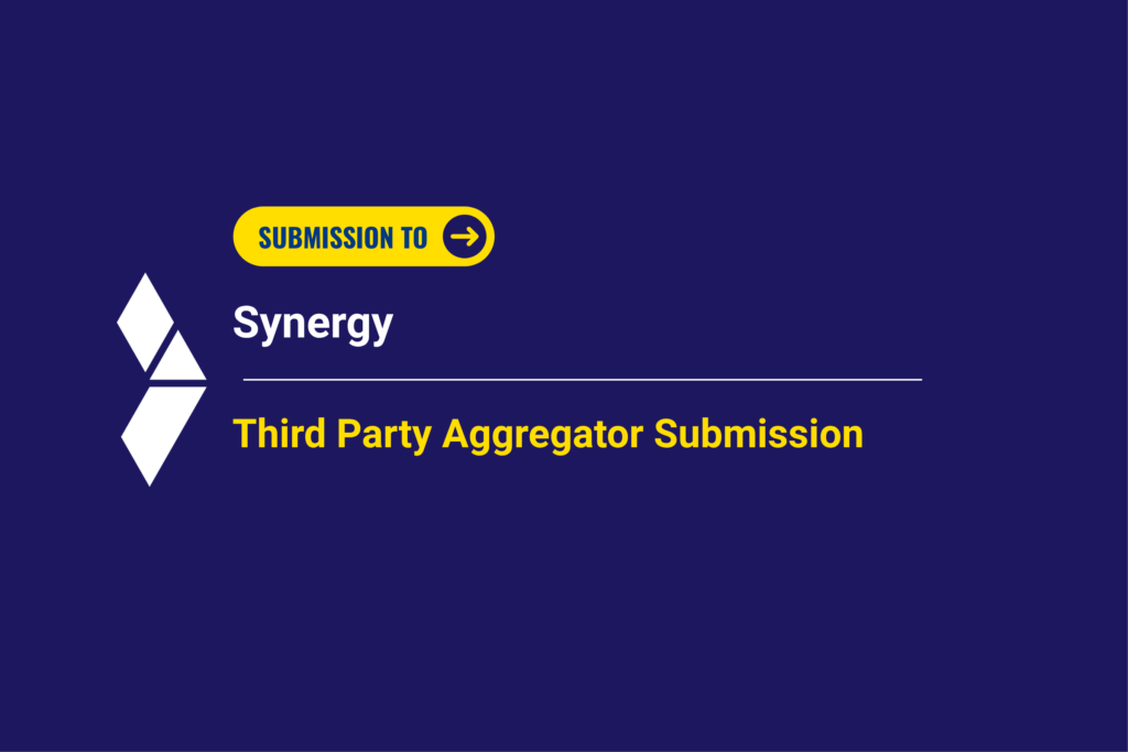 SEC Submission to Synergy - Third Party Aggregator Submission
